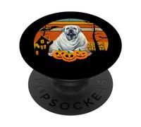 Halloween Mastiff Dog Spooky Ghost Pumpkin Haunted House PopSockets PopGrip Adesivo