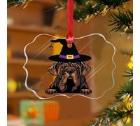Halloween mastino napoletano ornamenti da appendere cani di piccola taglia gatti animali domestici con cappello da mago casale ricordo dischi acrilici trasparenti zucche cane con cappello da strega
