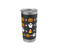 Halloween Matematica Equazioni Rompicapo Puzzle 2 Forme Mania Bicchiere termico in acciaio inox doppia parete