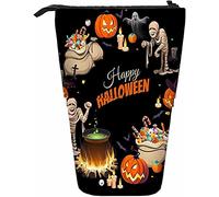 Halloween Matita Telescopica Astuccio per Cancelleria Penne Scatola di Immagazzinaggio con Chiusura a Cerniera per Donne Uomini Ragazzi Ragazze Mummia Felice Caramelle Pozione Tomba Fantasma Zucca Sp