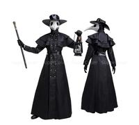 Halloween Medievale Con Cappuccio Veste Peste Dottore Costume Maschera Cappello per Gli Uomini Monaco Cosplay Steampunk Sacerdote Horror Mago Mantello Mantello 5XL