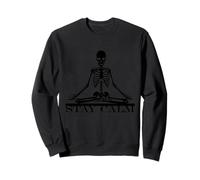 Halloween Meditating Stay Calm Skeleton Yoga Felpa