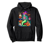 Halloween Mermaid Skeleton Pirate Voyage Felpa con Cappuccio