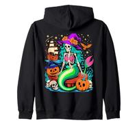Halloween Mermaid Skeleton Pirate Voyage Felpa con Cappuccio