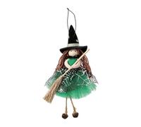 Halloween mesh broom witch, hanging witch doll, girl angel decorative