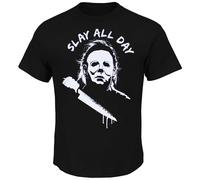 Halloween Michael Myers Slay All Day T-Shirt Da Uomo, Nero