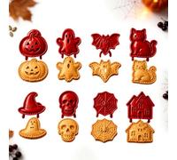Halloween Mini Pie Moulds for Baking,Reusable Hand Pie Molds Kit，8 PCS | DIY Little Hand Pie Press Mold Cutters Shapes,Festive Baking Mold for Christmas Halloween Party Potluck Desserts