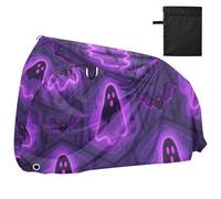 Halloween Mistero Fantasmi Pipistrelli Coperture impermeabili per bici con fori di bloccaggio Resistente ai raggi UV Indoor Outdoor Storage Road Bike Cover Adatto per la maggior parte dei kit para