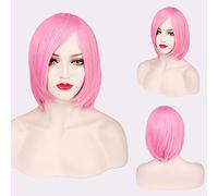 Halloween Mode Fête de Noël Dress Up Perruque Cosplay Perruque Cheveux Courts Visage Épaissi Visage Fermé Cheveux Courts Couleur Bobo Couvre-chef Couleur: 3021-10 / Rose Clair