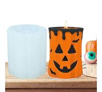 Halloween Mold, Ghost Face Shape, Pumpkin Candle Shape, Easy Release Silicone, Reusable Crafting Tool, Cake Soap Fondant Making, 3.78x3.27x3.27 Inches Gray 1 Piece