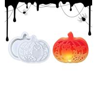 Halloween Molds, Silicone Resin Molds, Pumpkin Mold, Festive Lamp and Tealight Shapes, Flexible Casting Craft Tools, Ideal for Epoxy Wax Plaster Table Decor Centerpieces Use