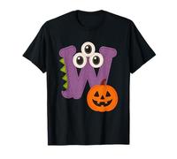 Halloween Monster Lettera W con Zucca Maglietta