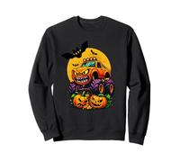 Halloween Monster Truck Crushing Pumpkins Felpa