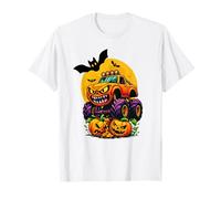 Halloween Monster Truck Crushing Pumpkins Maglietta