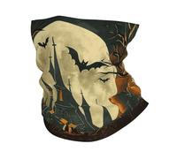 Halloween Moonlit House Bat And Pumpkin Versatili Sciarpa A Mezza Faccia Traspirante Headwrap Ghetta da Collo per attività Arrampicata Uomo