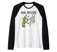 Halloween Mostro e Scheletro Sei Sette Maglia con Maniche Raglan