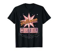 Halloween Motel Retro Sign Art Maglietta