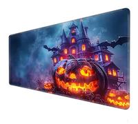 Halloween mouse pad, mousepad XXL - Anime gamemousepad - sewn edges - non slip base - washable - suitable for gamingmousepad, office, computer keyboard pad 90 × 40cm (A)