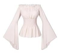 Halloween Ms Cosplay Medieval Il colore puro rappresenta vecchi modi di nuovo pieghe abito in vita, Wh2., XXL