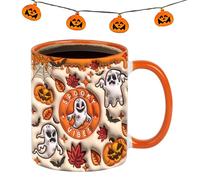 Halloween Mug, Funny Ceramic Cup, Travel Coffee Mug for Men, Women, Lovers, Birthday, Autumn, Christmas, Thanksgiving, Holiday, Fall Party, Coworkers, Home & Kitchen Decor, 3.74 x 3.74 x 3.15 inches