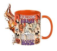 Halloween Mug, Funny Ceramic Cup, Travel Coffee Mug for Men, Women, Lovers, Birthday, Autumn, Christmas, Thanksgiving, Holiday, Fall Party, Coworkers, Home & Kitchen Decor, 3.74 x 3.74 x 3.15 inches