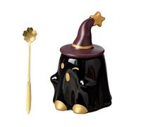 Halloween Mug with Adorable Ghostface Design - Ceramic Ghost Coffee Mug Featuring Purple Wizard Hat, Perfect Cute Gifts for Family & Friends During Halloween Season (#7)