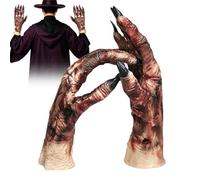 Halloween Mummy Gloves - Realistic Corpse Costume Props for Adults & Teens | 2 Pieces Latex Scary Hands Gloves Costume for Holiday Carnival Haunted House Festival Party Role-Playing Masquerade