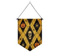 Halloween Nero e Oro Spider Zucca Decorazioni di Halloween banner gancio per parete con asta telescopica partito banner bandiere decorazioni per feste all'aperto per Festival & giorno speciale