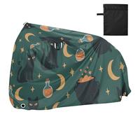 Halloween Nero Gatti e Luna Modello Verde Impermeabile Bike Covers Outdoor con Fori di Bloccaggio Resistente ai raggi UV Indoor Outdoor Storage Esercizio Bike Copertura Adatto per la maggior parte dei