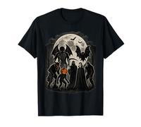 Halloween Night Mitici Mostri Luna Piena Horror Criptidi Maglietta