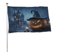 Halloween Night Spettrale Zucca con Cappello Strega Bandiera 3x5 Ft Outdoor Garden Bandiere Banner Decor Per Cortile Portico Prato Fattoria