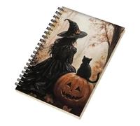 Halloween Notebook 21cm Spiral Planner With Black Cat Pumpkin Design