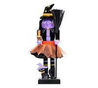 Halloween Nutcracker, 10 inches Pumpkin/Skeleton/Witch/Black Cat Nutcracker, Wooden Handpainted Collectible Nutcrackers Figures for Table Centerpiece Mantel Halloween Decorations