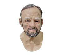 Halloween Old Man Head - Horror parrucca, maschera realistica | Scary Face Reque per feste in maschera, palcoscenico teatrale, Haunted House, Cosplay Festival, Carnevale Entertainment