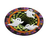 Halloween Optical Illusion Rug, 24x24in Ghost Skeleton Non Slip Door Mat | Ghost Skeleton Design, Non Slip Halloween Welcome Rug, Optical Illusion Door Mat, for Home Living Room Bedroom