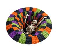 Halloween Optical Illusion Rug, 24x24in Ghost Skeleton Non Slip Door Mat | Ghost Skeleton Design, Non Slip Halloween Welcome Rug, Optical Illusion Door Mat, for Home Living Room Bedroom
