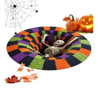 Halloween Optical Illusion Rug - 24x24in Ghost Skeleton Non Slip Mat | Soft Non Slip Halloween Rug With 24x24in Ghost Skeleton Optical Illusion Design For Home Bedroom Bathroom Kitchen Entryway