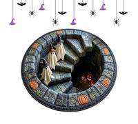 Halloween Optical Illusion Rug, Spooky Ghost 3D Abyss Floor Mat Carpet