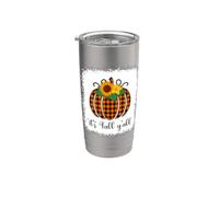Halloween Orange Pumpkin Buffalo plaid It's Fall Y'all donne Bicchiere termico in acciaio inox doppia parete