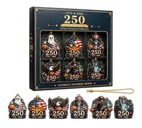 Halloween Ornaments 6 Pieces 2D - Patriotic Acrylic Charm 1776-2026 Ghost | 1776-2026 Ghost Pumpkin Skeleton Eagle Witch Halloween Decorations | for Tree Window Wall Collection Halloween Ornaments 6 2D