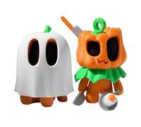 Halloween Ornaments, Pumpkin Figurines, 2.36x2.87 Inches Ghost Decorations, 2-Piece 3D Printed Movable Toy Set, Spooky Seasonal Display Props, for Bedroom Living Room Cabinet Tabletop Workplace Photo