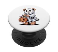Halloween Orso Fantasma Zucca Dolcetto O Scherzetto PopSockets PopGrip Adesivo