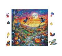 Halloween Owl Bats Puzzle 100 Pezzi Per Attività Scolastiche Cartone Spesso Per Bambini Miglioramento Coordinazione Per Educazione Artistica Qualità Garantita 28x28cm