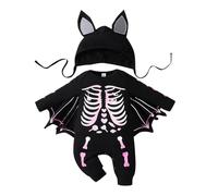 Halloween Pagliaccetto Neonato Unisex Vestiti per Neonati Body Romper Tutina Tutine Cotone Pipistrello Costume Cosplay Tute Zucca Invernale Festa+Cappello Regalo Festa Bambino