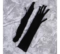 Halloween Party Black Lace Gloves Long Women Reusable Gloves