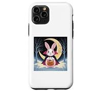 Halloween Pasqua Bunny divertente notte luna zucca costume divertente Custodia per iPhone 11 Pro