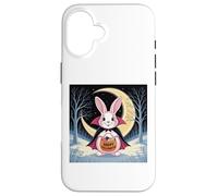 Halloween Pasqua Bunny divertente notte luna zucca costume divertente Custodia per iPhone 16