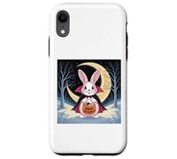 Halloween Pasqua Bunny divertente notte luna zucca costume divertente Custodia per iPhone XR