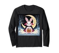 Halloween Pasqua Bunny Divertente Notte Luna Zucca Costume Divertente Maglia a Manica