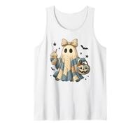 Halloween Patchwork Ghost Coquette Boo Shirt Cute Fall Women Canotta